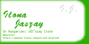 ilona jaszay business card